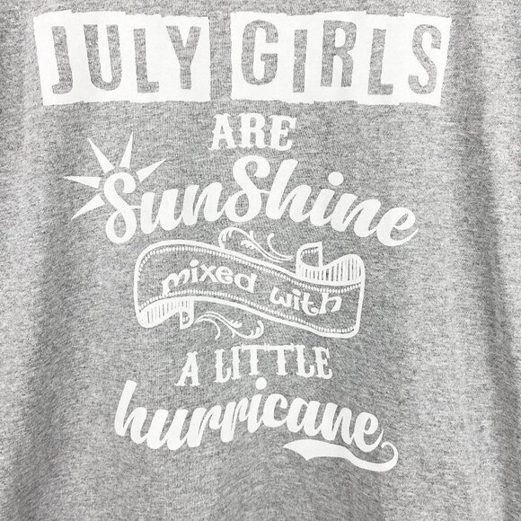 July Girls Gray Graphic Tee Shirt Crewneck Small - Picture 3 of 5